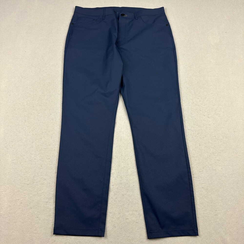 Public Rec Pants Men 34 Blue Straight Leg Workday Chino Flat Front Khakis